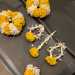 Yellow & White Marigold Flowers Jewelry Set for Mehndi
