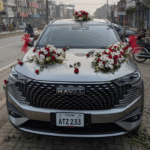 Elegant Haval Car Decor with Fresh Red & White Roses