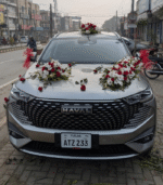 Elegant Haval Car Decor with Fresh Red & White Roses