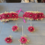 White crisis & babyBreath Flowers Jewelry set with purple 💜 theme