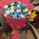 Blue and White imported flowers bouquet 💐
