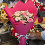 Imported Pink and White Mixed Roses 🌹 Bouquet