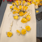 Elegant Yellow Rose & Jasmine Flowers Jewellery Set best for mehndi