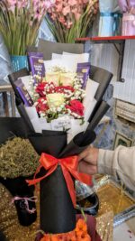 Imported bouquet with chocolate 🍫 & beautiful packing - Image 3