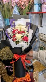 Imported bouquet with chocolate 🍫 & beautiful packing - Image 2