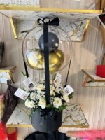 Balloons box bouquet black and gold 🪙 theam looking very classic - Image 2