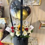Balloons box bouquet black and gold 🪙 theam looking very classic