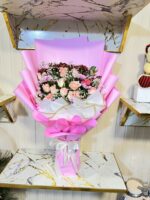 *"Make every moment feel special with our  Elegance Bouquet  Pink & white 🤍 theam best gift for giral s