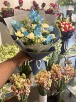 Decent bouquet with blue flowers - Image 2