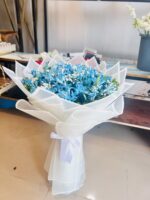 Blue flowers with importad papar bouquet 💐 - Image 2