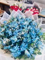 Blue flowers with importad papar bouquet 💐 - Image 3